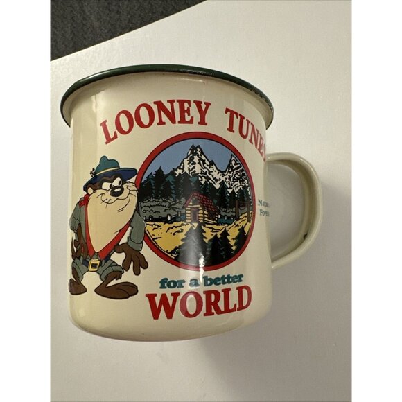 Looney Tunes For A Better World Metal Enamel Mug Tasmanian Devil Taz D37 - Picture 1 of 3